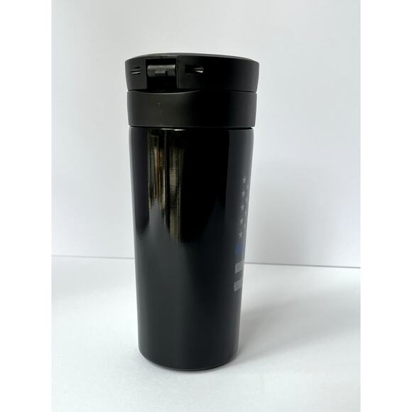 Thin Blue Line Law Enforcement American Flag 12 Ounce Vacuum Tumbler - Picture 3 of 10